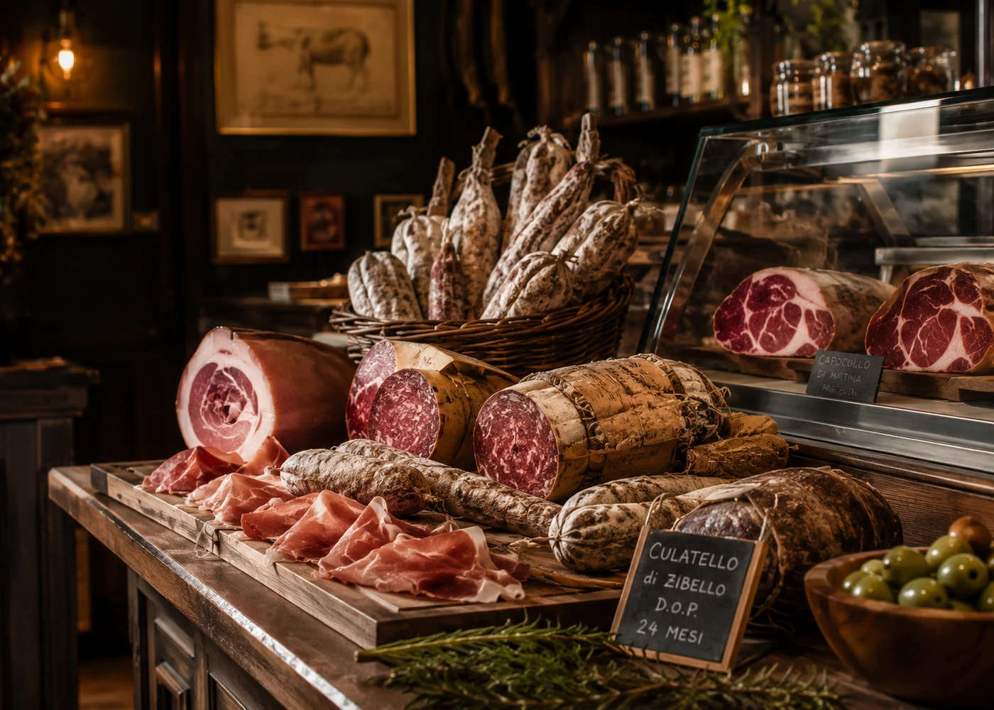 Spazio predisposto per una fotografia dei salumi